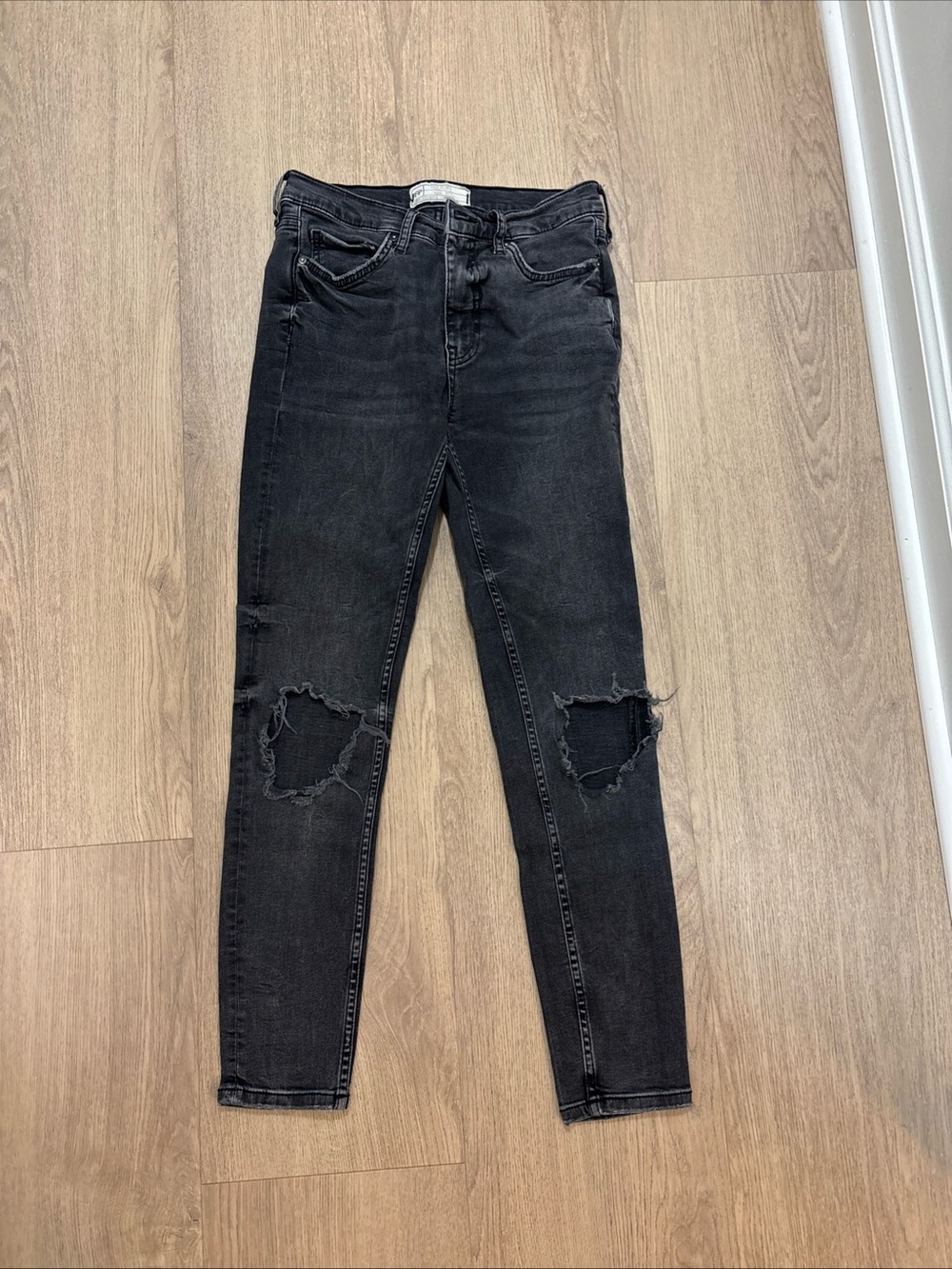 Free People Black Ripped Skinny Jeans